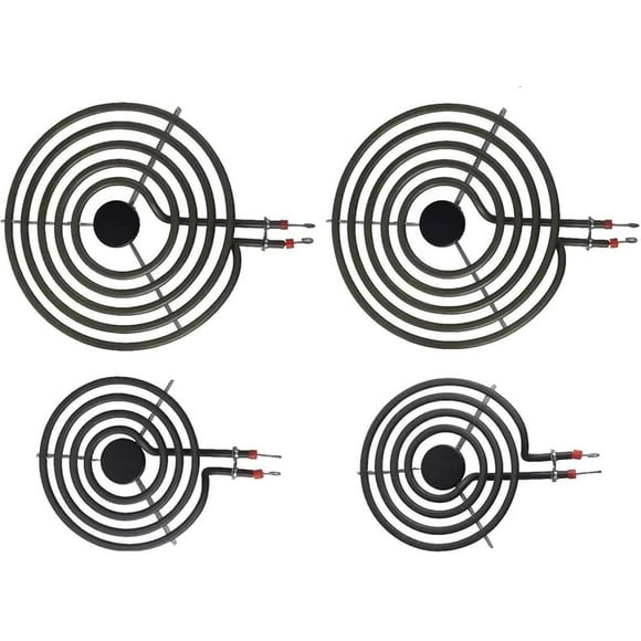 New - MP22YA 4 Pack Electric Range Burner Element Unit Set, 2 x MP15YA 6" and 2 x MP21YA 8" Stove Burners Replacement for Kenmore, Hardwick, Maytag, Norge Whirlpool Electric Rang