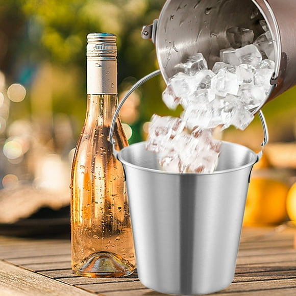 LSLJS Stainless Steel Ice BucketCreative Champagne BucketBar Beer BucketRestaurant Food ContainerFrench FriesFried ChickenSnack Bucket, Ice Buckets