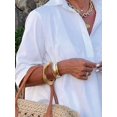 thumbnail image 5 of White Womens Casual Shirt Dress With Collared Neck And Short Sleeves For Summer Everyday Wear, 5 of 5