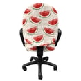 thumbnail image 3 of Fruits Office Chair Slipcover, Watercolor Fresh Watermelons Yummy Summer Food Harvest Paintbrush Display, Protective Stretch Decorative Fabric Cover, Standard Size, Cream Red Jade Green, by Ambesonne, 3 of 5