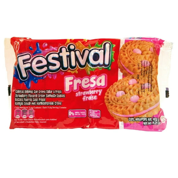 Festival Strawberry Cream Sandwich Cookies, 415 g