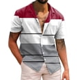 thumbnail image 1 of Camisas De Mezclilla Para Hombre Hombres Casual Manga corta Primavera Verano Turndown Neck 3D Impreso Camisas Moda Top Blusa Camisas (Red, XL), 1 of 4