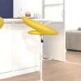 thumbnail image 2 of Contemporary Yellow Vinyl Rounded Orbit-Style Back Adjustable Height Barstool with Chrome Base, 2 of 9
