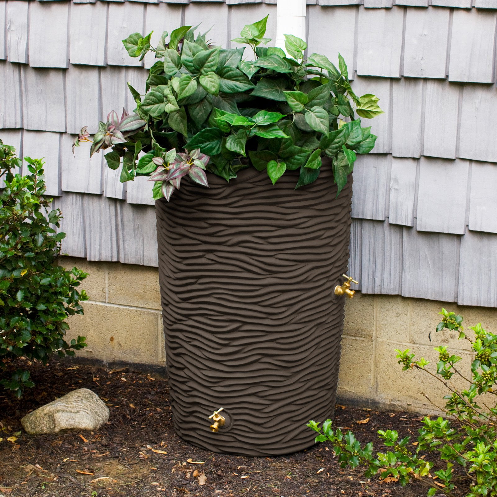 Good Ideas Impressions Palm 65 Gallon Rain Saver - Khaki