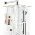 thumbnail image 5 of Shower System with Rain Showerhead  Square Handheld Showerwith Slide Bar and Hose  Wall Mounted Shower Faucet Set Included Valve and Trim Kit  Brushed Nickel, 5 of 6