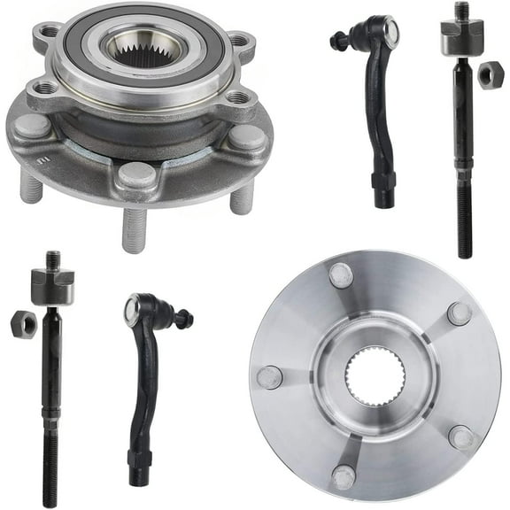 Detroit Axle - Front Wheel Hub and Bearings   Outer Inner Tie Rod Ends Replacement for 2014 2015 2016 2017 Mazda 6