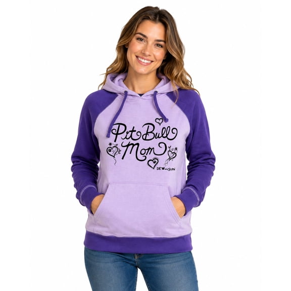 Pit Bull Mom Hooded Casual Hoodie Women's (Medium)