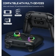 Switch 2 Controller, Wireless Pro Controller for Switch 2/OLED/Lite/iOS/Android/PC with RGB Light, Hall Effect Joystick