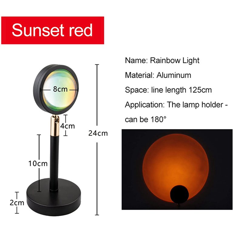 Sunset Lamp Sunset Projection Lamp LED Night Light Projector,180 Degree  Rotation