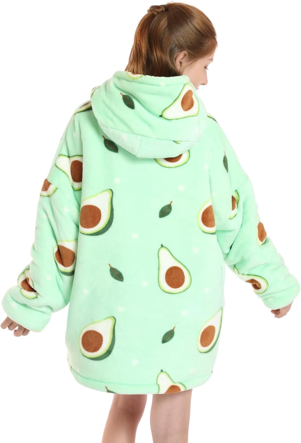 Wehilion 6-12YR Oversized Sweatshirt Hooded Blanket Sherpa Hoodie for Girls Boy Wearable Blanket Hoodie for Kids