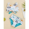 thumbnail image 3 of Bagilaanoe Toddler Baby Girls Swimsuits 2 Piece Bikinis Set Cartoon Print Sleeveless Tops + Bikini Briefs 6M 12M 18M 24M 3T 4T Kids Swimwear Bathing Suit Beachwear, 3 of 7