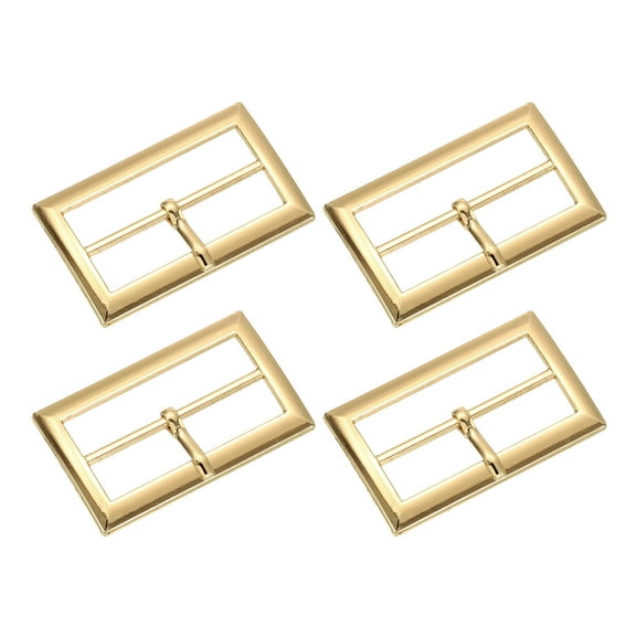 4Pack Belt Buckle, 1.38" Single Prong Rectangle Centre Bar Buckles, Gold