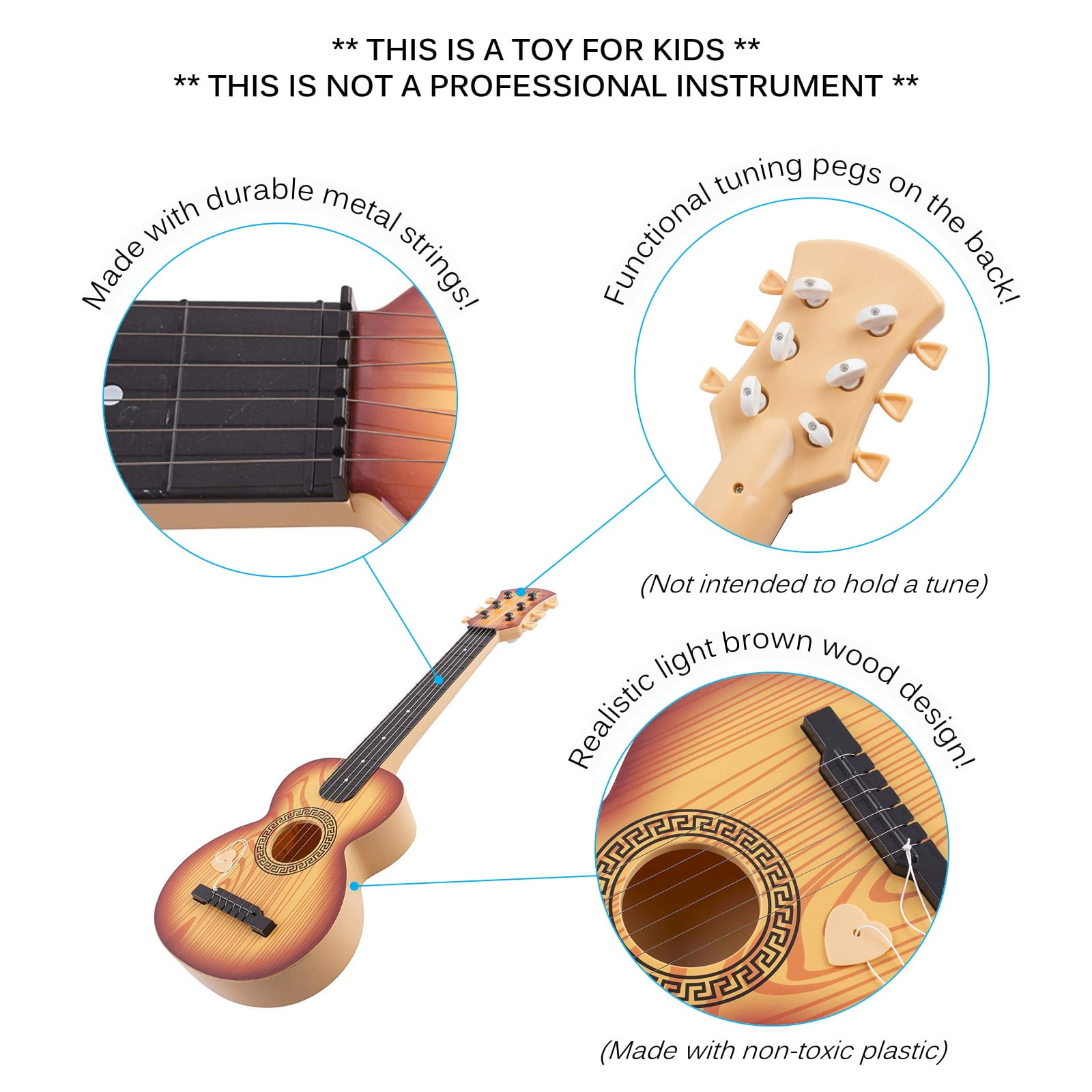 green SM SunniMix Kids Ukulele Toy Guitar 12.6 inch Early Educational Guitar Ukulele Toy for Boys and Girls Beginner Toddlers