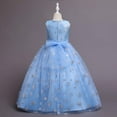 thumbnail image 6 of Wavsuf Flower Girls Dress Printed Patterd Nets Blue Princess Dress Size 11-12 Years, 6 of 9