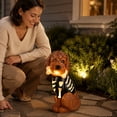 thumbnail image 6 of Halloween Skeleton Goldendoodle Dog Statue, Curly Brown Resin Poodle Figurine with Skeleton Outfit for Tabletop and Home Decor, 6 of 6