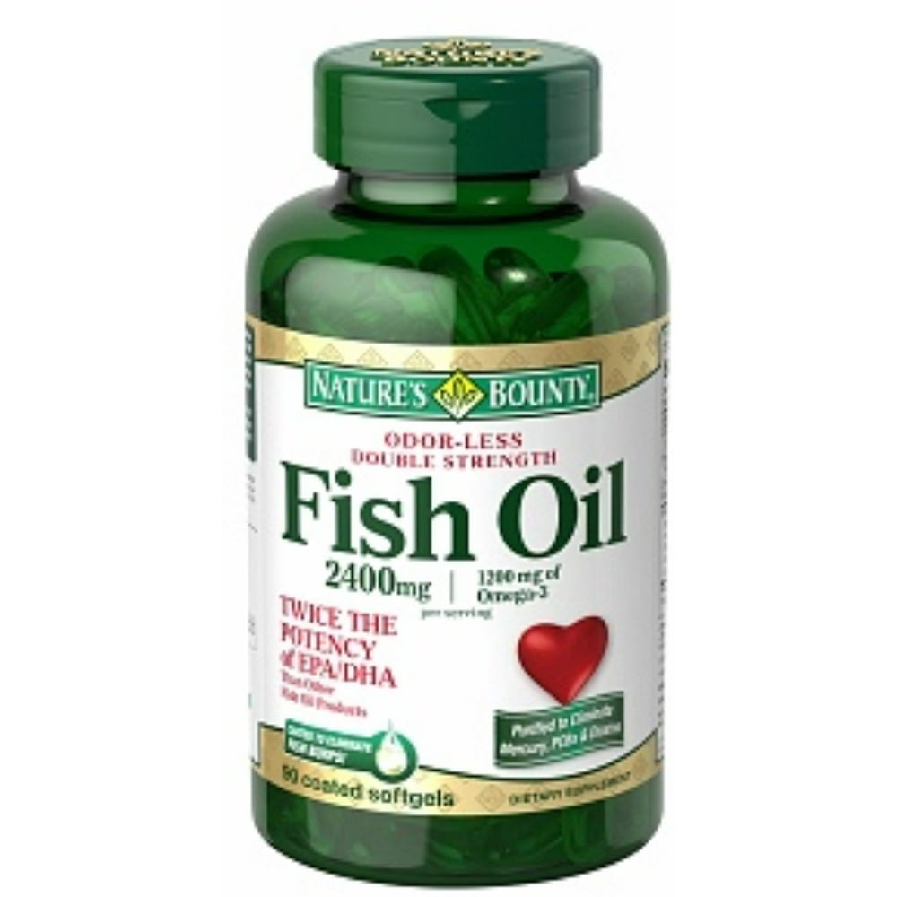 Nature's Bounty Odorless Fish Oil, Double Strength, Softgels 90 ea