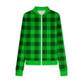 thumbnail image 6 of LWITHSZG Womens Bomber Jacket Christmas Fall Winter Fashion Waffle Plaid Jackets Long Sleeve Going Out Tops Full Zip up Coat with&nbsp;Pockets Size XL, 6 of 6