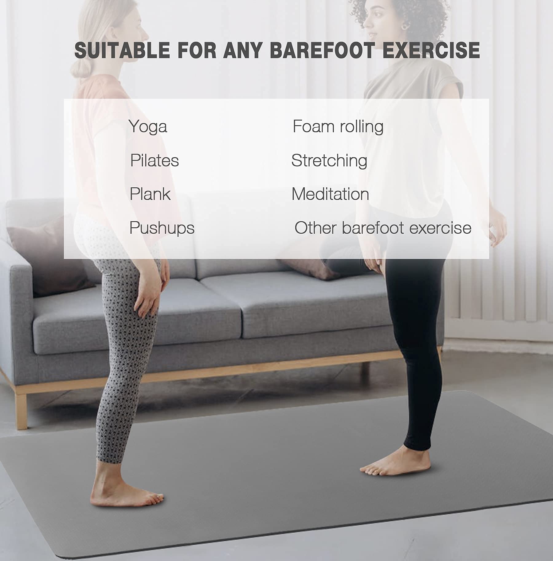 Umineux Large Yoga Mat, 6' x 4' Extra Thick TPE photo 7