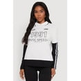 thumbnail image 2 of Womens Varsity Stripe Foil Screen Graphic Layered Look Sweater, 2 of 5