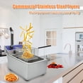 thumbnail image 3 of DULONG Commercial Electric Deep Fryer Countertop 10L Stainless Steel Deep Fryer with Temperature Control Single Large Tank French Fries Restaurant Home Kitchen (2000W),DL-10B, 3 of 8