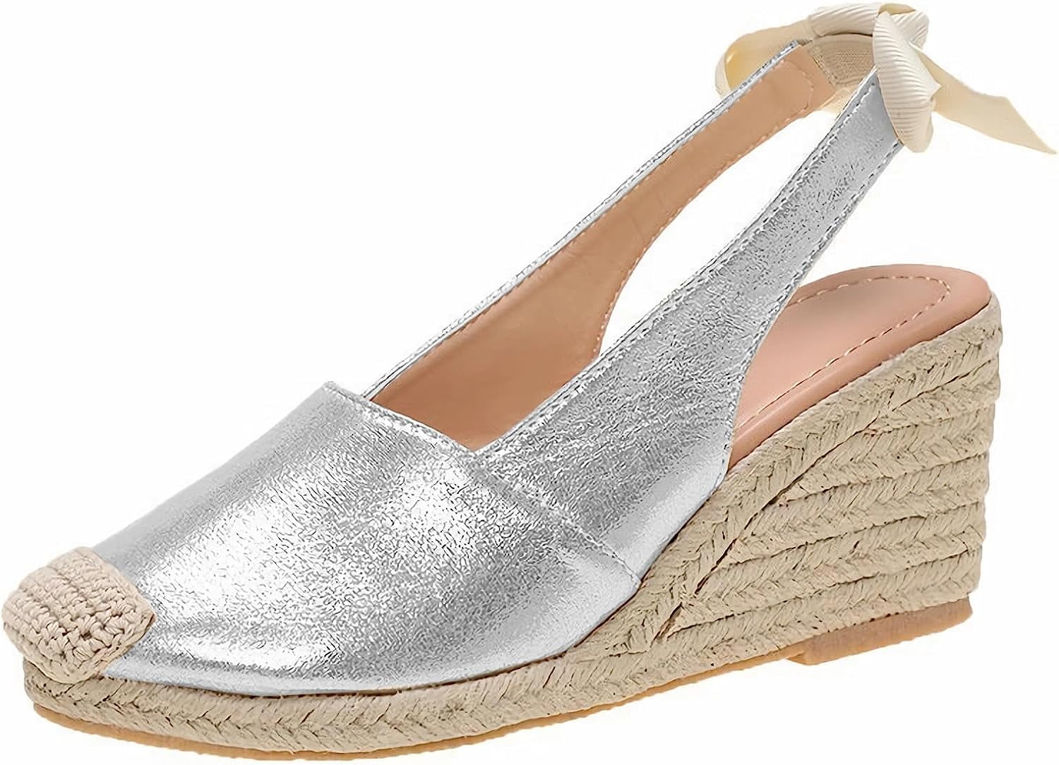 Stylish Espadrilles Wedge for Women, inch Metallic Gold