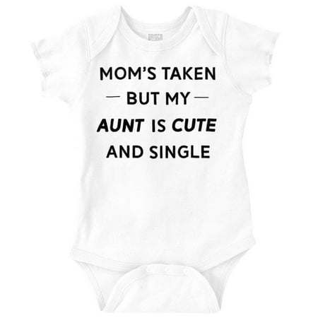 

Single Aunts Funny Cute Niece Nephew Romper Boys or Girls Infant Baby Brisco Brands 6M