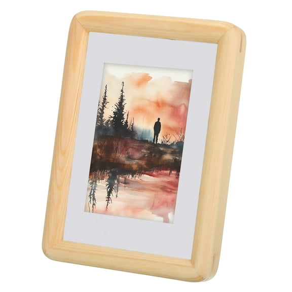 5 x 7 Natural Wood Photo Frames, Wood Finish Picture Frame, Light Brown