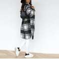 thumbnail image 4 of Viikei Women Coats Plus Size Women Coats Clearance Hoodie Jackets for Women Casual Plaid Long Wool Blend Coat Shacket Jackets Casual Boyfriend Flannel Shirts Pocket Cardigan Coat, 4 of 7