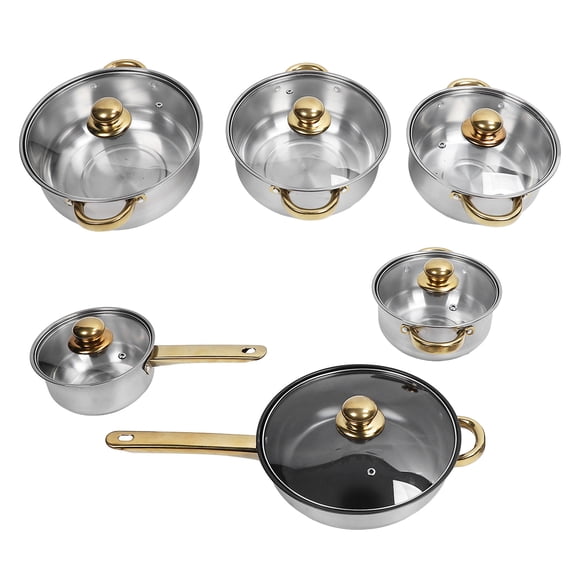 Cookware Set Stainless Steel, Full Set of Pots and Pans, Elegant and Stylish, Energy Efficient, Stovetop Applicable
