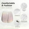 thumbnail image 4 of Balery Glitter Light Pearl Pattern Women's Running Shorts with Liner 2 Pockets Elastic Workout Athletic Gym Yoga Shorts-Medium, 4 of 7