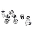 thumbnail image 1 of HLONK 10 Pcs Guitar Strap Lock Button Mushroom Style Adjustable Universal Strap Lock Pin for Ukulele Bass Silver, 1 of 5