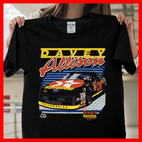 Vintage 1992 Davey Allison Nascar Racing Salute Troops T1022 Unisex Graphic T-Shirt Soft Cotton, Sizes S-5XL