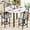 Marble Texture & Gray Velvet Chairs, variant on MIERES Round Dining Table Set for 4, Gray Kitchen Table with Upholstered Velvet Chairs, Modern Dining Room Furniture, Easy to Assemble & Clean