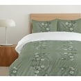 thumbnail image 4 of Ambesonne Sage Duvet Cover Set, Minimal Cottagecore Feels Art, King, Reseda Green, 4 of 4