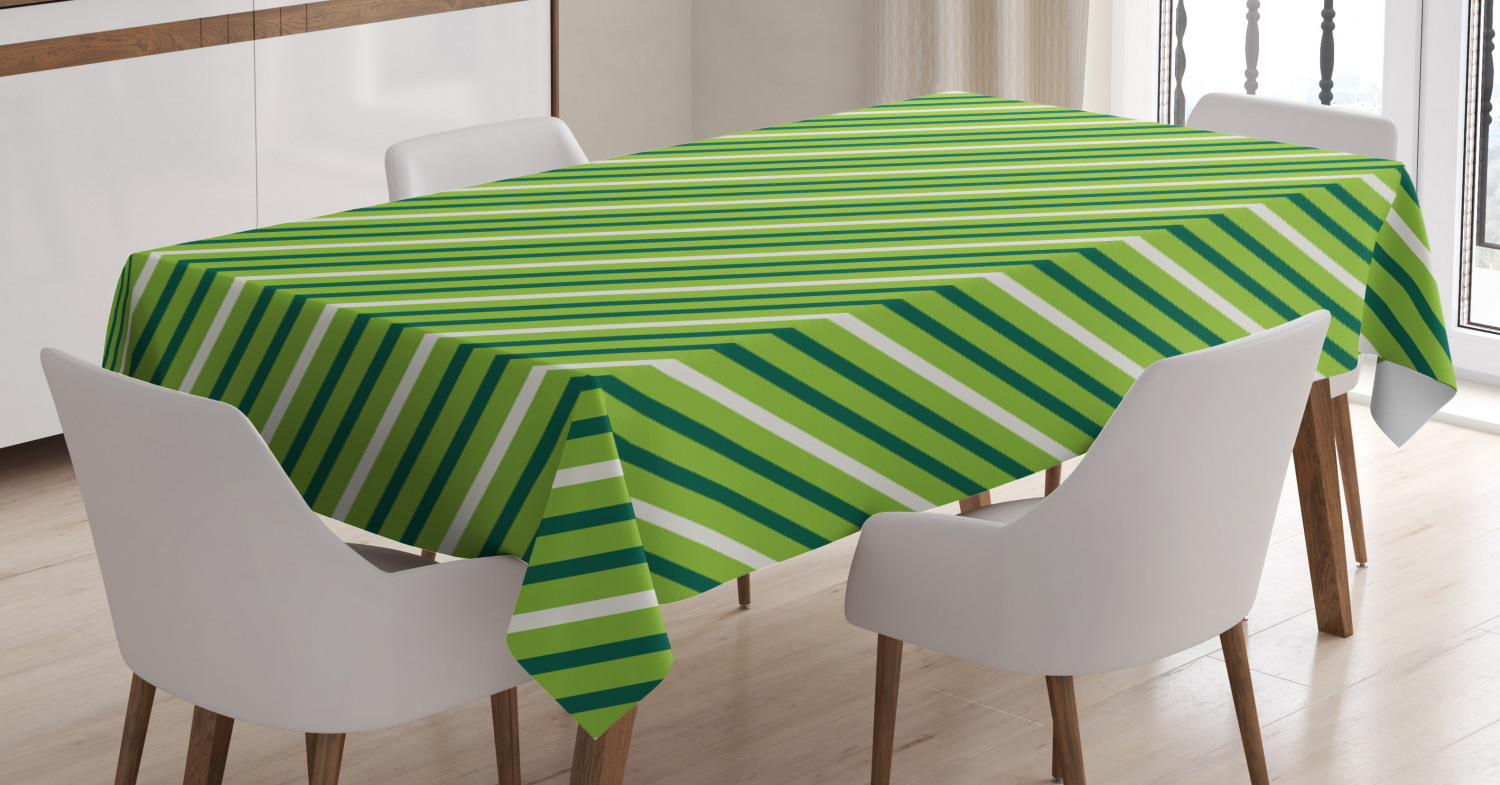 Geometric Tablecloth, Traditional Irish Striped Pattern Happy St