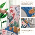 thumbnail image 5 of Yayeee 4 Pack Dining Chair Covers Stretch Parson Chairs Slipcovers Seat Protector, Flowers and Leaves, 5 of 6