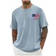 thumbnail image 2 of Tops para hombre, blusas y camisas de cuello redondo y manga corta para hombre, blusas casuales de moda con cuello redondo y estampado para hombre, blusas de poliéster para hombre., 2 of 6