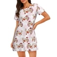 thumbnail image 1 of Disketp Dachshund Dog Puppy para Camisón Corto de Manga Corta para Mujeres, Camisón Cómodo con Escote Redondo, Bonito y Confortable, 1 of 6