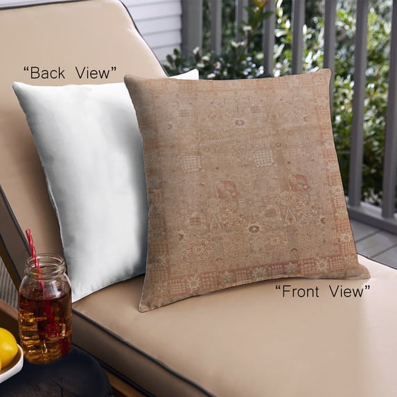 Ahgly Company Outdoor Square Mid-Century Modern Throw Pillow, 18 inch by 18 inch