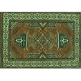 thumbnail image 1 of Ahgly Company Machine Washable Indoor Rectangle Geometric Turquoise Blue Traditional Area Rugs, 5' x 8', 1 of 4
