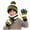 A2-Dark Green, variant on Children Winter Hat Scarf and Gloves Warm Protective Knitted Hat Set