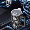 thumbnail image 6 of Black Christmas Snowflake Pattern Tumbler with Handle and Lid,40oz Double Wall Vacuum Insulated Tumbler,Cups Gift for Women and Men, 6 of 7