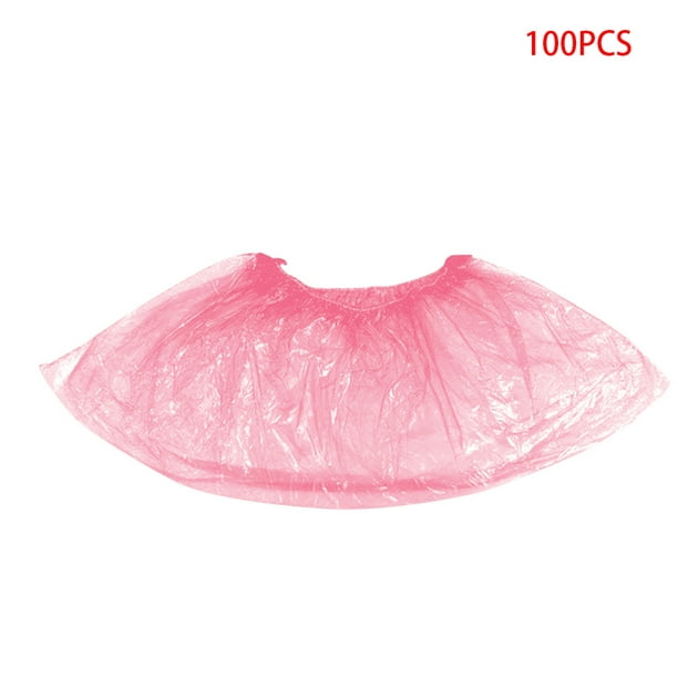 Ruiboury 100 pièces/sac couvre-chaussures en plastique anti-poussière anti- poussière couvre-chaussures protecteurs imperméables couvre-bottes pour  l'équitation en plein air, rose 