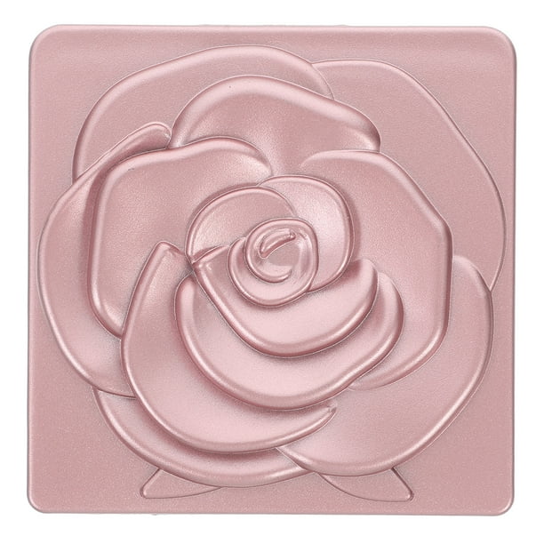 Espejo compacto de aumento, plegable, portátil, para viaje, maquillaje, con diseño de rosas, pequeño espejo de bolsillo para bolso, espejo cosmético para niñas y mujeres