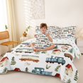 thumbnail image 4 of Manfei Cartoon Train 7pcs Queen Bedding,Cute Green Trees Bedding Comforter Set Queen,Polkadot Reversible, 4 of 7