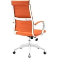 thumbnail image 3 of Pemberly Row Modern Style Vinyl and Aluminum Highback Office Chair in Orange, 3 of 5