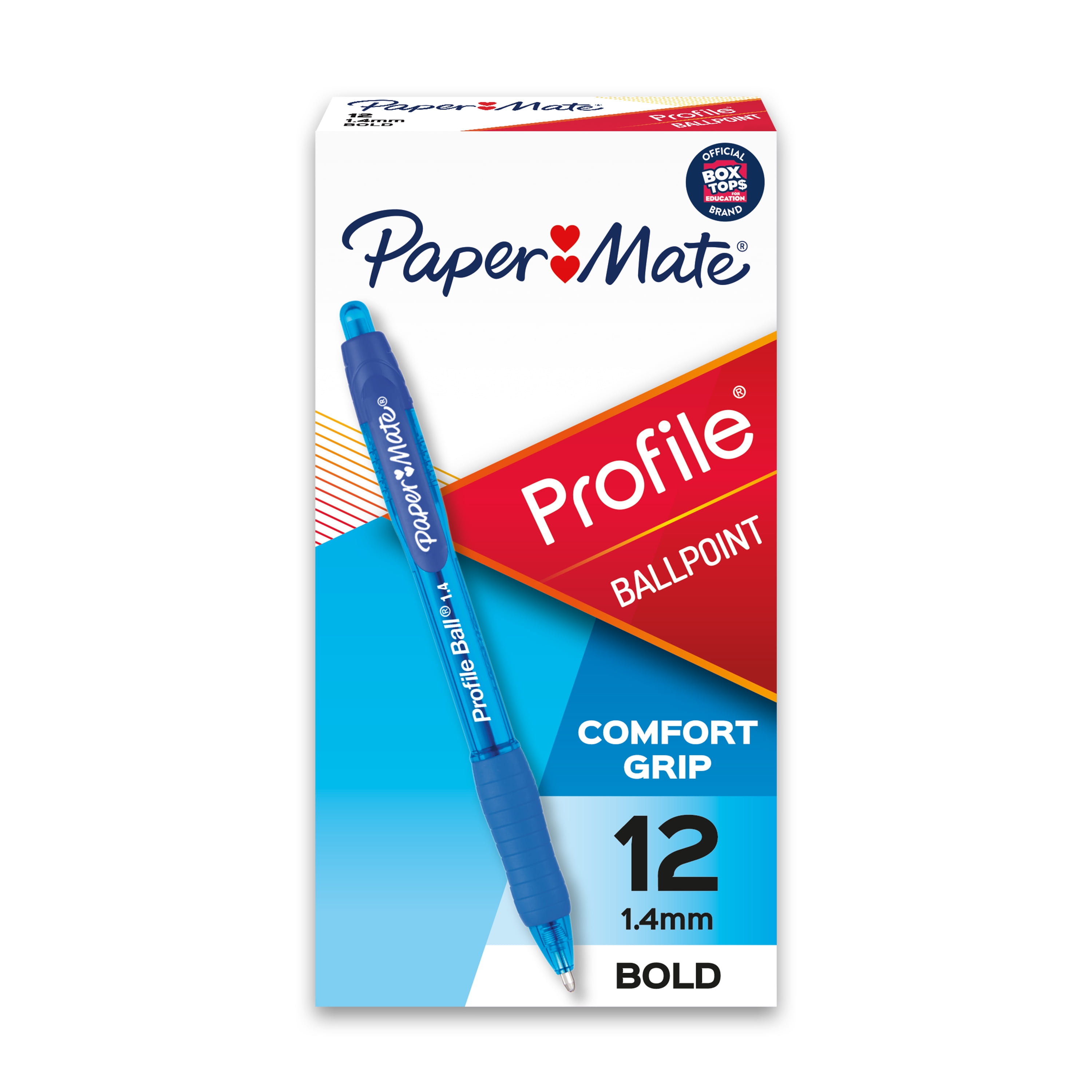 Vervormen Vierde sneeuwman Paper Mate Profile Retractable Ballpoint Pens, Bold (1.4mm), Black, 12  Count - Walmart.com