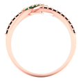 thumbnail image 4 of Solitaire with Accents Engagement Ring for Women - 0.22ct Simulated Emerald in 14K Rose Gold Promise Ring, 4 of 6