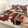 thumbnail image 4 of Homewish Kawaii Winter Snowman Twin Sheet Sets for Child, Cartoon Xmas Tree Twin Fitted Sheet, Vintage Christmas Patchwork Flat Sheet, Ultra Soft Bedroom Decor, 3 Pieces, 4 of 8