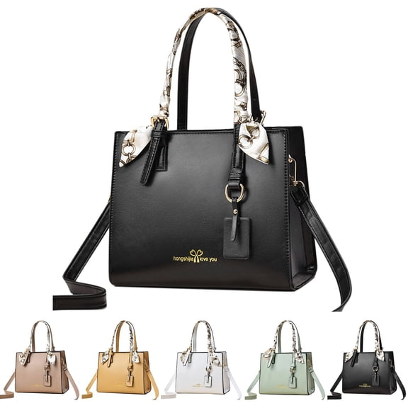 Stylago Purses and Handbags Women Top Handle Satchel Tote Bags with Ribbon Adjustable Strap Crossbody Shoulder Bag for Outing Black